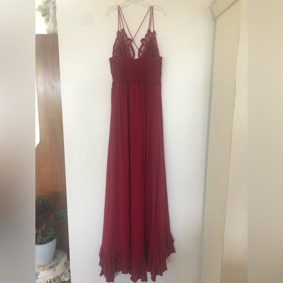 Free People Red Backless Maxi Dress - Picture 5 of 12